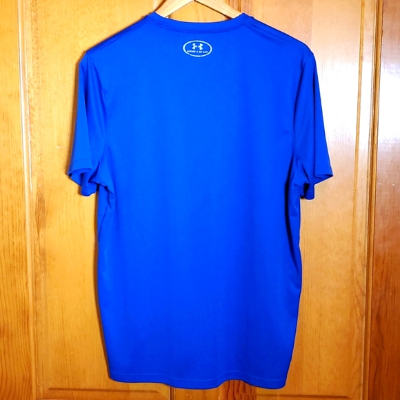 UNDER ARMOUR L BLUE HEAT GEAR BLUE SHORT SLEEVE ACTIVEWEAR - Picture 2 of 5